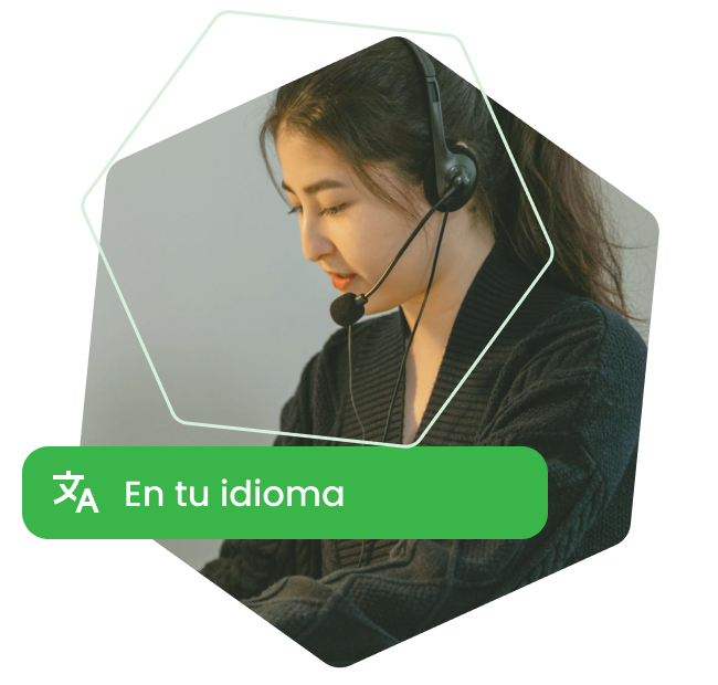 Customer service woman helping a client through the phone